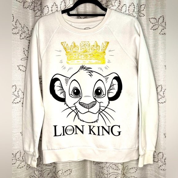 Disney Other - Disney - The Lion King - Simba - White Crewneck Sweatshirt - Kids Sz Small